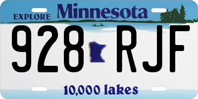 MN license plate 928RJF