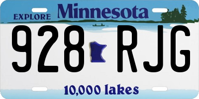 MN license plate 928RJG