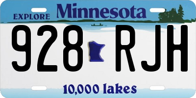 MN license plate 928RJH