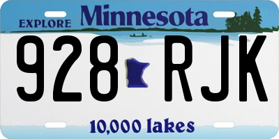 MN license plate 928RJK