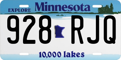 MN license plate 928RJQ