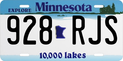 MN license plate 928RJS