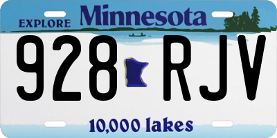 MN license plate 928RJV