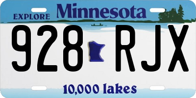 MN license plate 928RJX