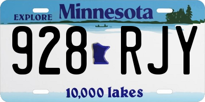 MN license plate 928RJY