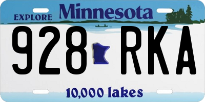 MN license plate 928RKA