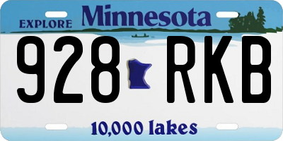 MN license plate 928RKB