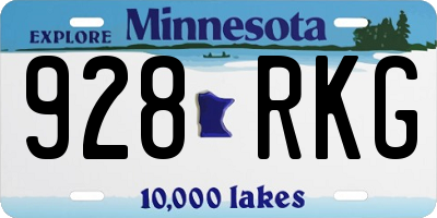 MN license plate 928RKG