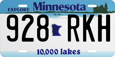 MN license plate 928RKH