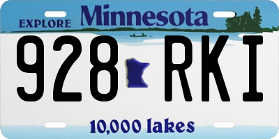 MN license plate 928RKI