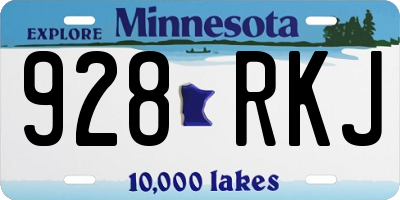MN license plate 928RKJ