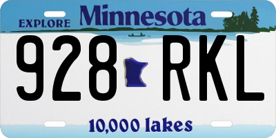 MN license plate 928RKL
