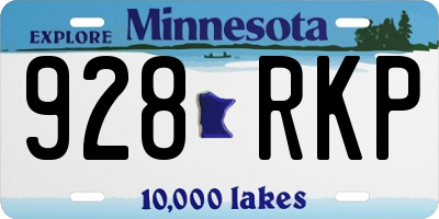 MN license plate 928RKP