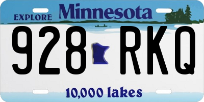 MN license plate 928RKQ