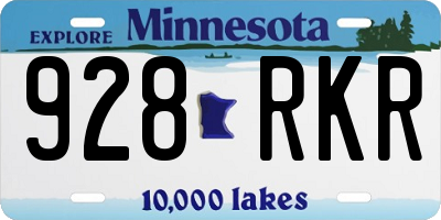 MN license plate 928RKR