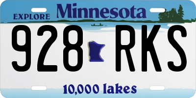 MN license plate 928RKS