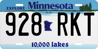 MN license plate 928RKT