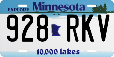 MN license plate 928RKV