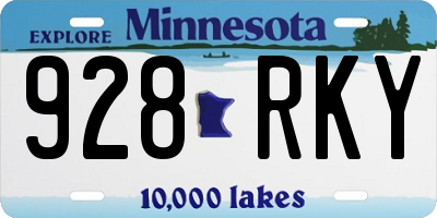 MN license plate 928RKY