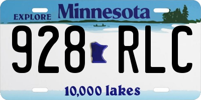 MN license plate 928RLC