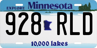 MN license plate 928RLD