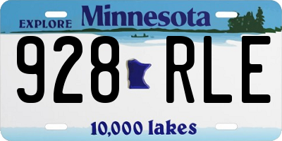 MN license plate 928RLE