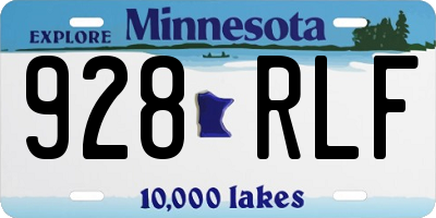 MN license plate 928RLF