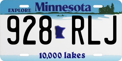 MN license plate 928RLJ