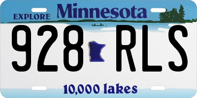 MN license plate 928RLS