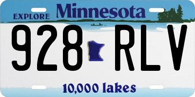 MN license plate 928RLV