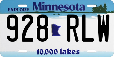 MN license plate 928RLW
