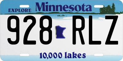 MN license plate 928RLZ