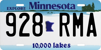 MN license plate 928RMA