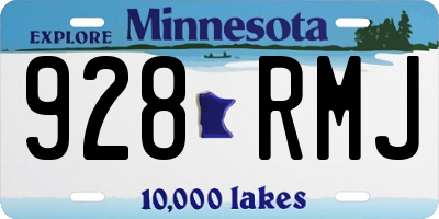 MN license plate 928RMJ