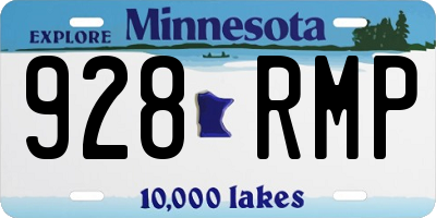 MN license plate 928RMP