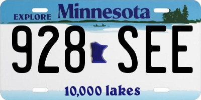 MN license plate 928SEE