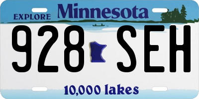 MN license plate 928SEH