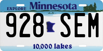 MN license plate 928SEM