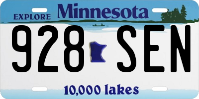 MN license plate 928SEN