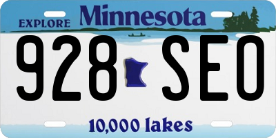 MN license plate 928SEO