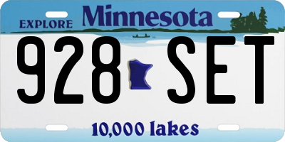 MN license plate 928SET