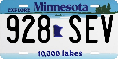 MN license plate 928SEV