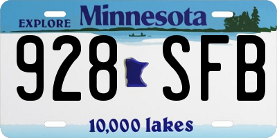 MN license plate 928SFB