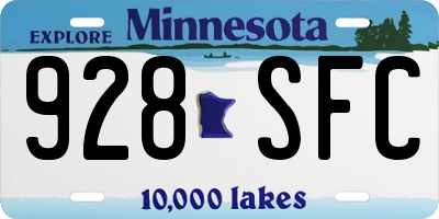 MN license plate 928SFC