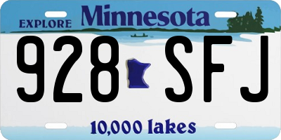 MN license plate 928SFJ