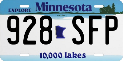 MN license plate 928SFP