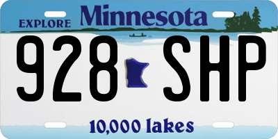 MN license plate 928SHP