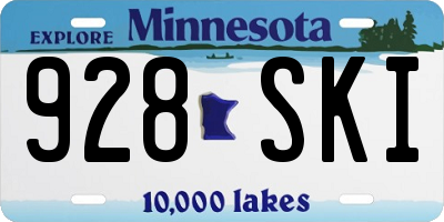 MN license plate 928SKI