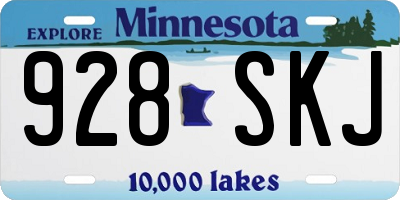 MN license plate 928SKJ