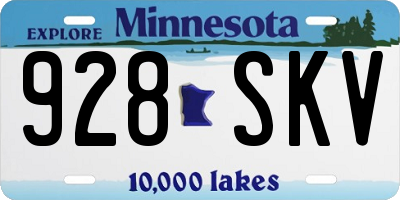 MN license plate 928SKV